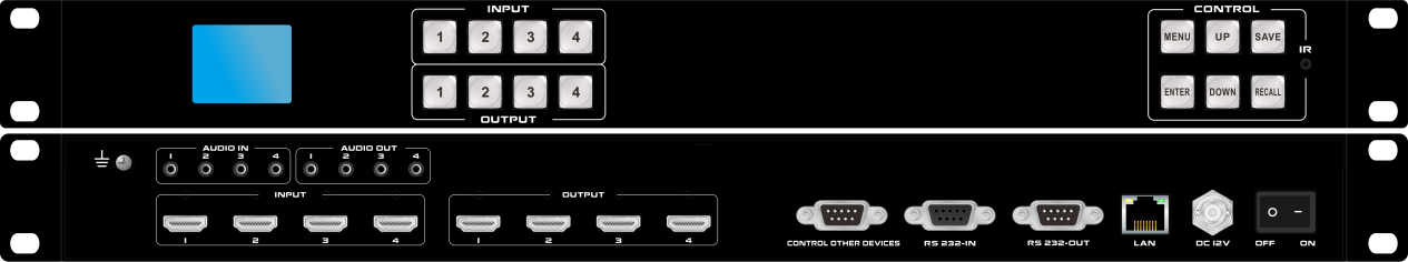 4×4 4K Seamless HDMI Matrix Switcher